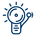 Alarm intruders icon in blue