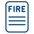 Fire assessment icon in blue